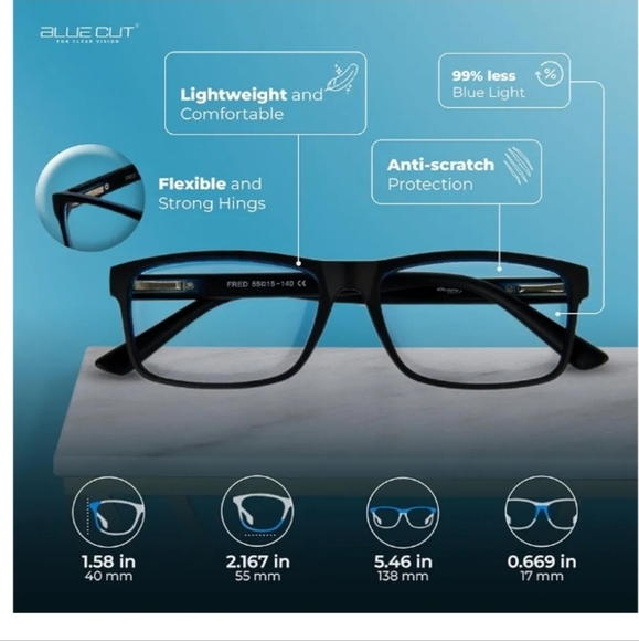 Blue Light Blocking Stylish Glasses New - Picture 3 of 16
